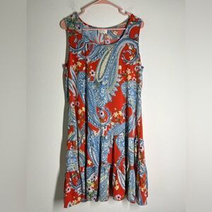 IVY LINE BOHEMIAN Multi Color Paisley Print Dress SIZE XL